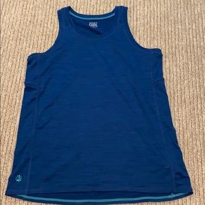 Blue Girls athlete tank top